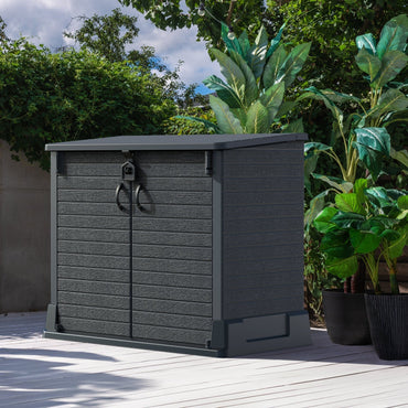 Duramax StoreAway Cedargrain Plastic Garden Storage Box - 850L - Grey